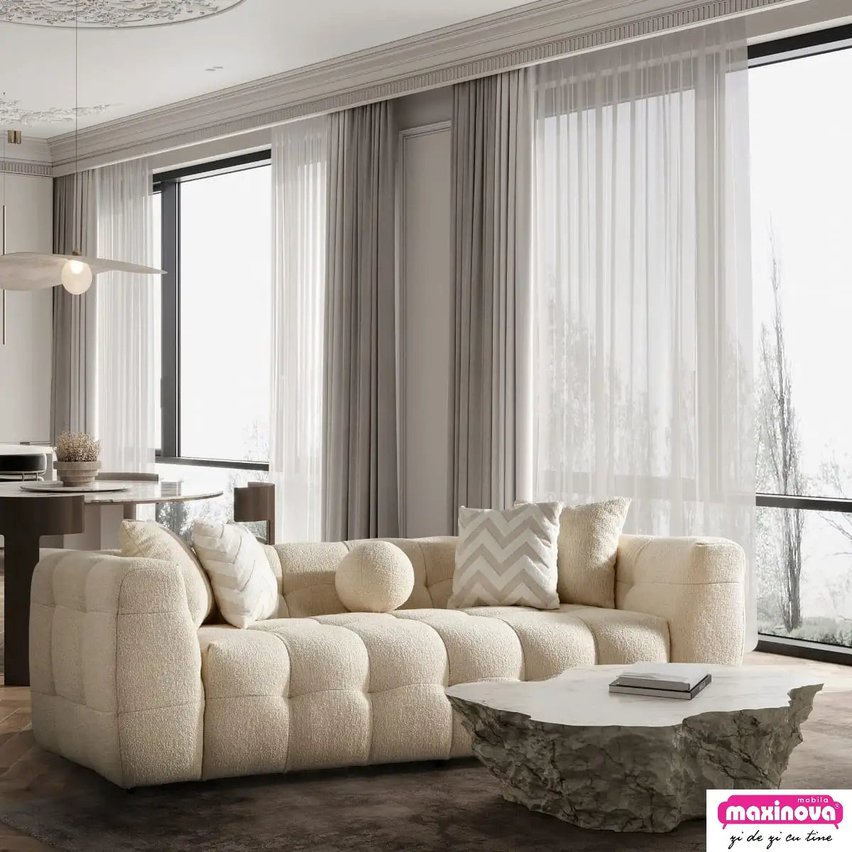 Canapea Boucle cu 3 locuri Toronto – Maxinova (imaginea 6)