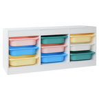 Organizator cu cutii de depozitare TRIMAL NEW, alb/mix de culori