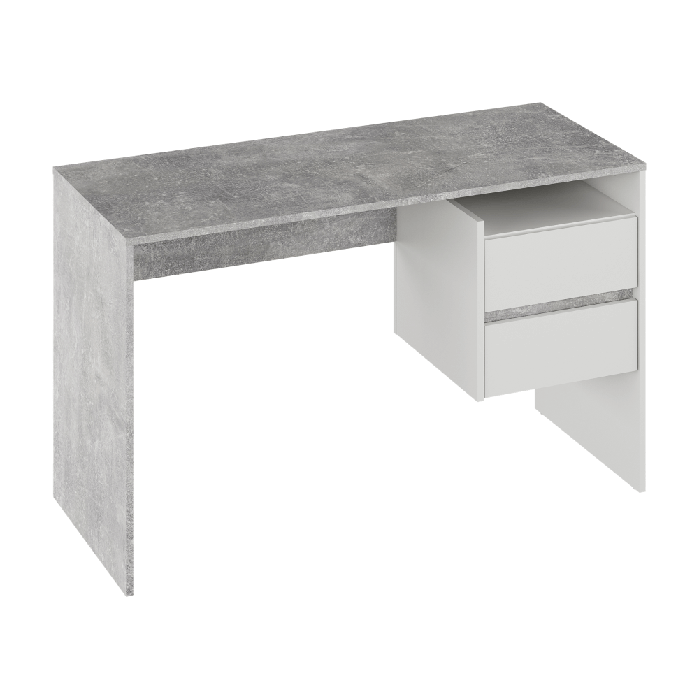 Birou PC TULIO, beton / alb