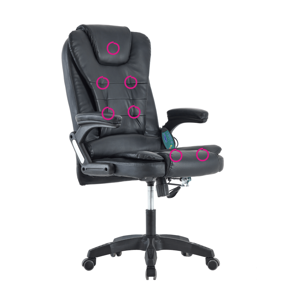 Fotoliu de birou cu functie de masaj TYLER NEW, negru