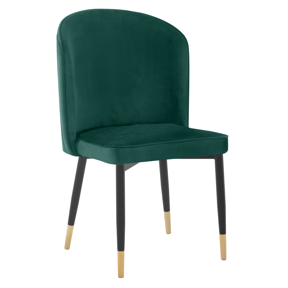 Scaun de sufragerie UDAJA, tesatura Velvet verde/negru