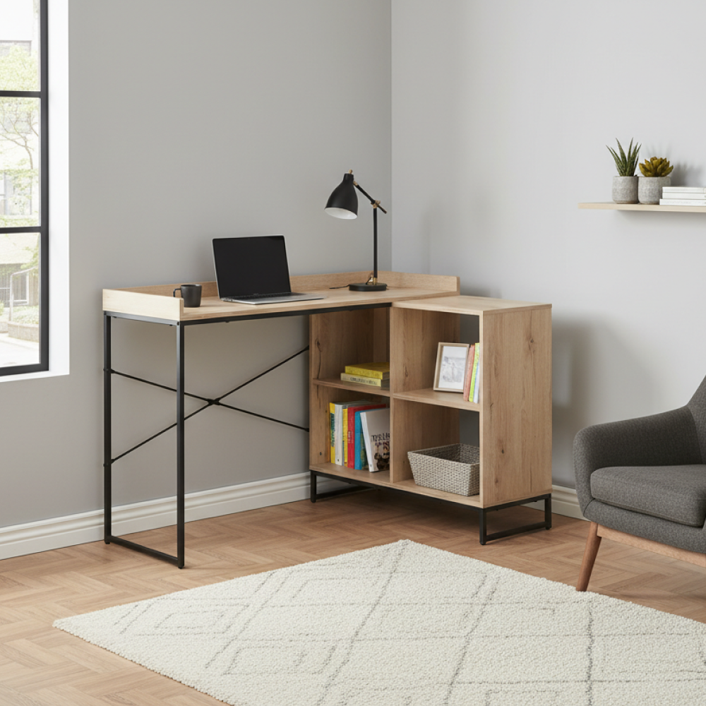 Birou PC ULOSTOL, stejar / negru