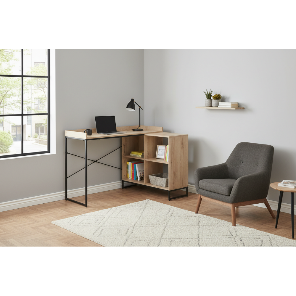 Birou PC ULOSTOL, stejar / negru