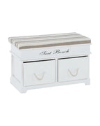 Bancă hol Seat Bench 1, maro și alb, vedere din față