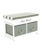 Bancă hol Seat Bench 2, alb și gri, vedere din față