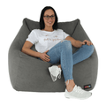Fotoliu tip sac URASON, material textil gri