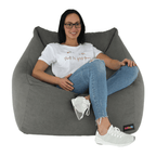Fotoliu tip sac URASON, material textil gri