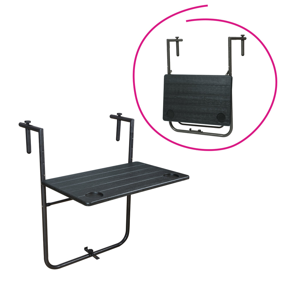 Masuta de balcon pliabila UZOR, neagra