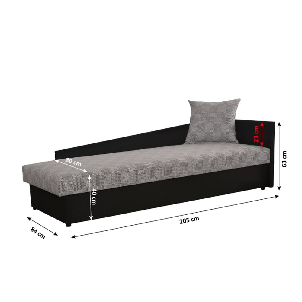 Canapea JUDIT, negru / gri