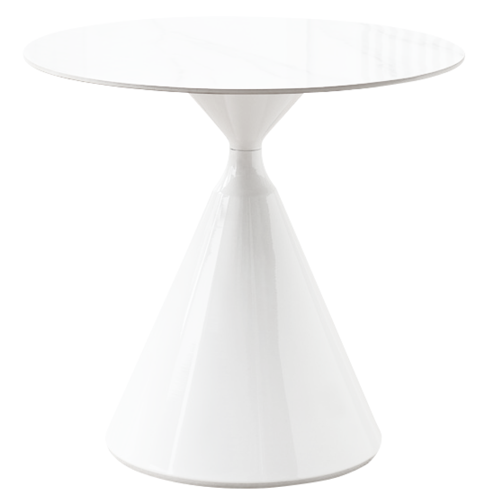 Masa de sufragerie VALER, marmura deschisa/alba, diametru 80 cm