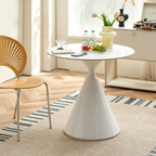Masa dining VALER, marmura deschis / alb