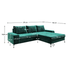 Coltar extensibil culoare smarald, vedere 3