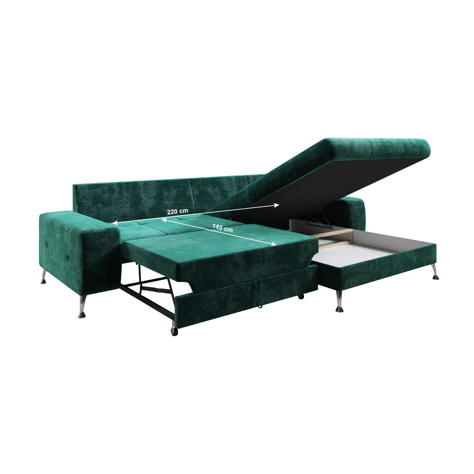 Coltar extensibil culoare smarald, vedere 4