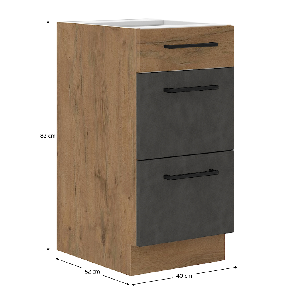 Dulap bucatarie modular VEGA 40 D 3S BB, vedere 3