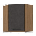 Dulap superior VEGA 58x58 GN-72 1F, gri mat/stejar lancelot