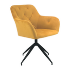 Scaun pivotant VELEZA NEW, tesatura de catifea mustar/negru