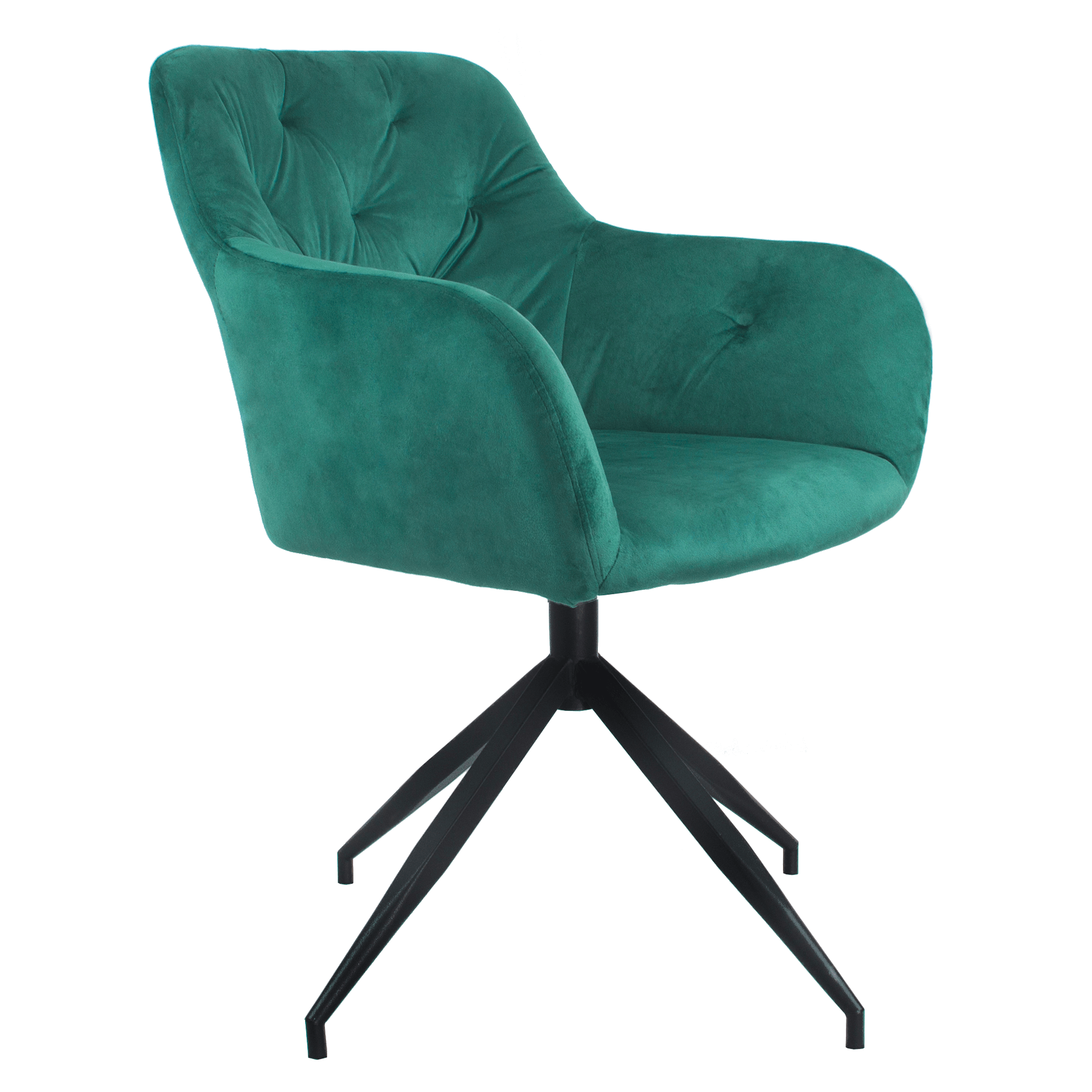 Scaun pivotant VELEZA NEW, tesatura de catifea verde/negru