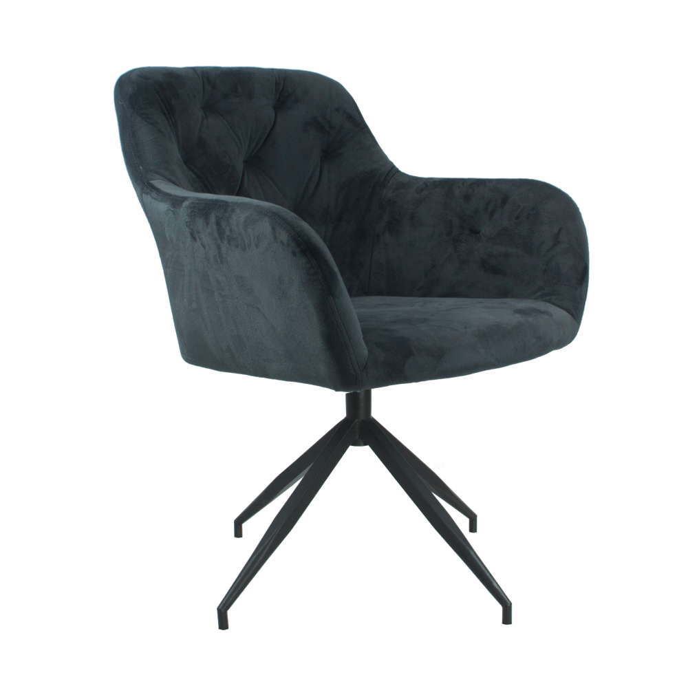 Scaun pivotant VELEZA NEW, tesatura de catifea gri inchis/negru