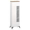 Vitrina VELIS 1D, alb/stejar evoke
