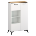 Vitrina joasa VELIS 1D1W, alb/stejar evoke