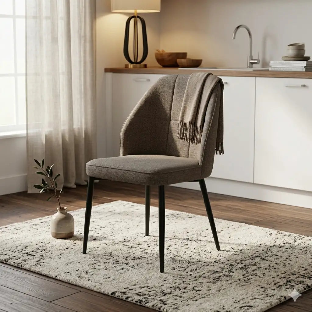 Scaun tapitat living din impermeabila si picioare metalice Velo, vedere 2