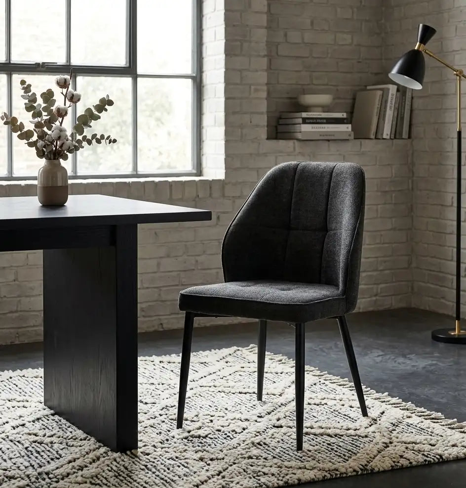 Scaun tapitat living din impermeabila si picioare metalice Velo, vedere 5