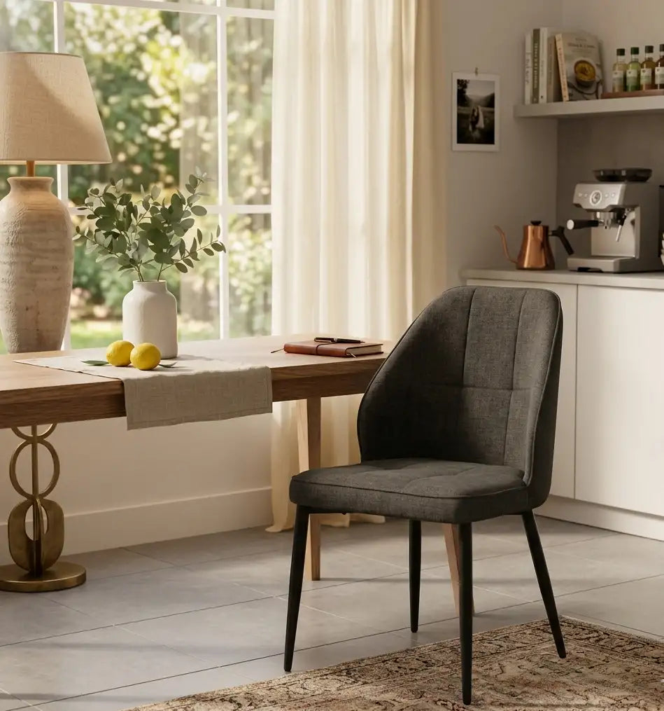 Scaun tapitat living din impermeabila si picioare metalice Velo, vedere 6