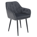 Fotoliu de design VERIO, material Velvet gri