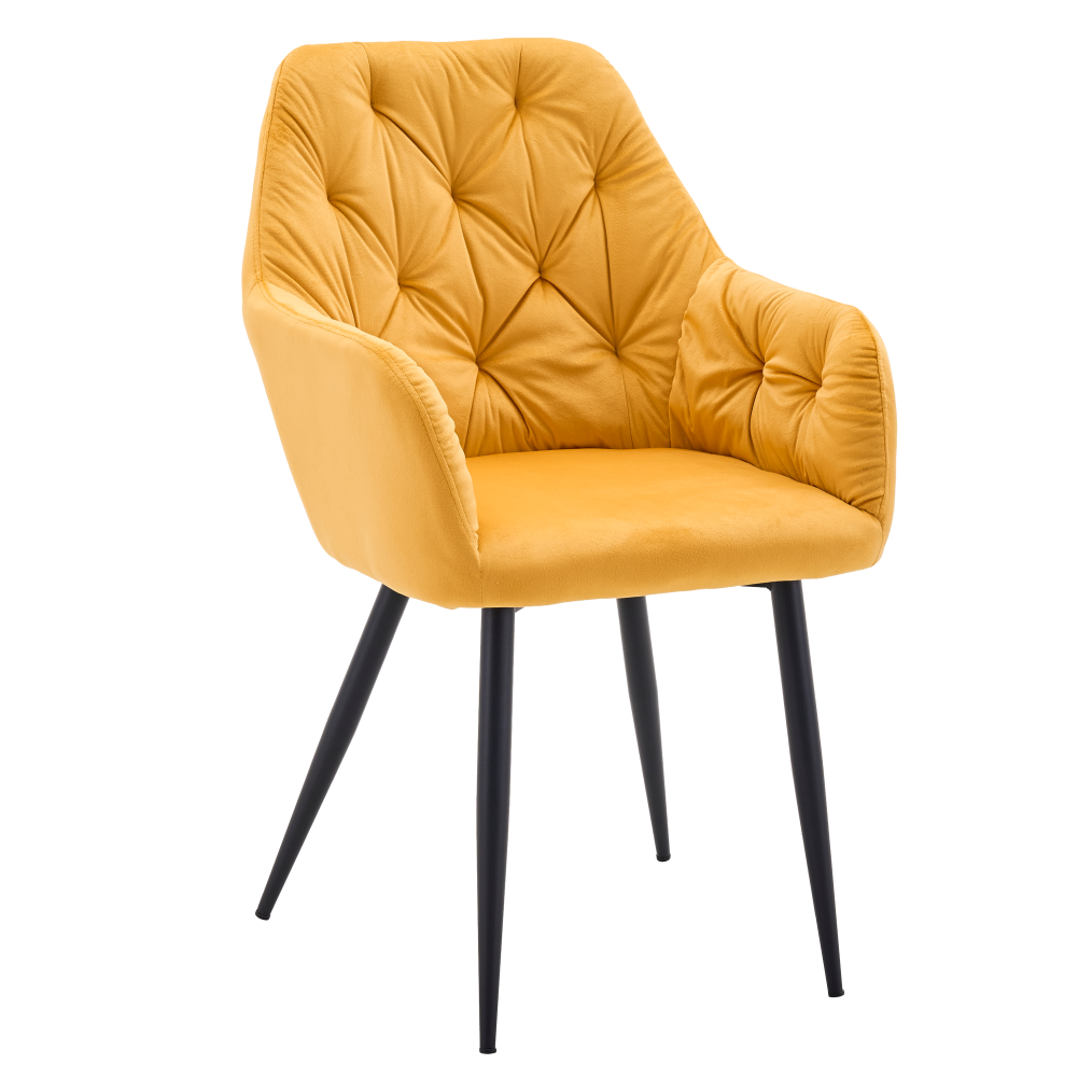 Fotoliu de design VERIO NEW, material Velvet galben inchis