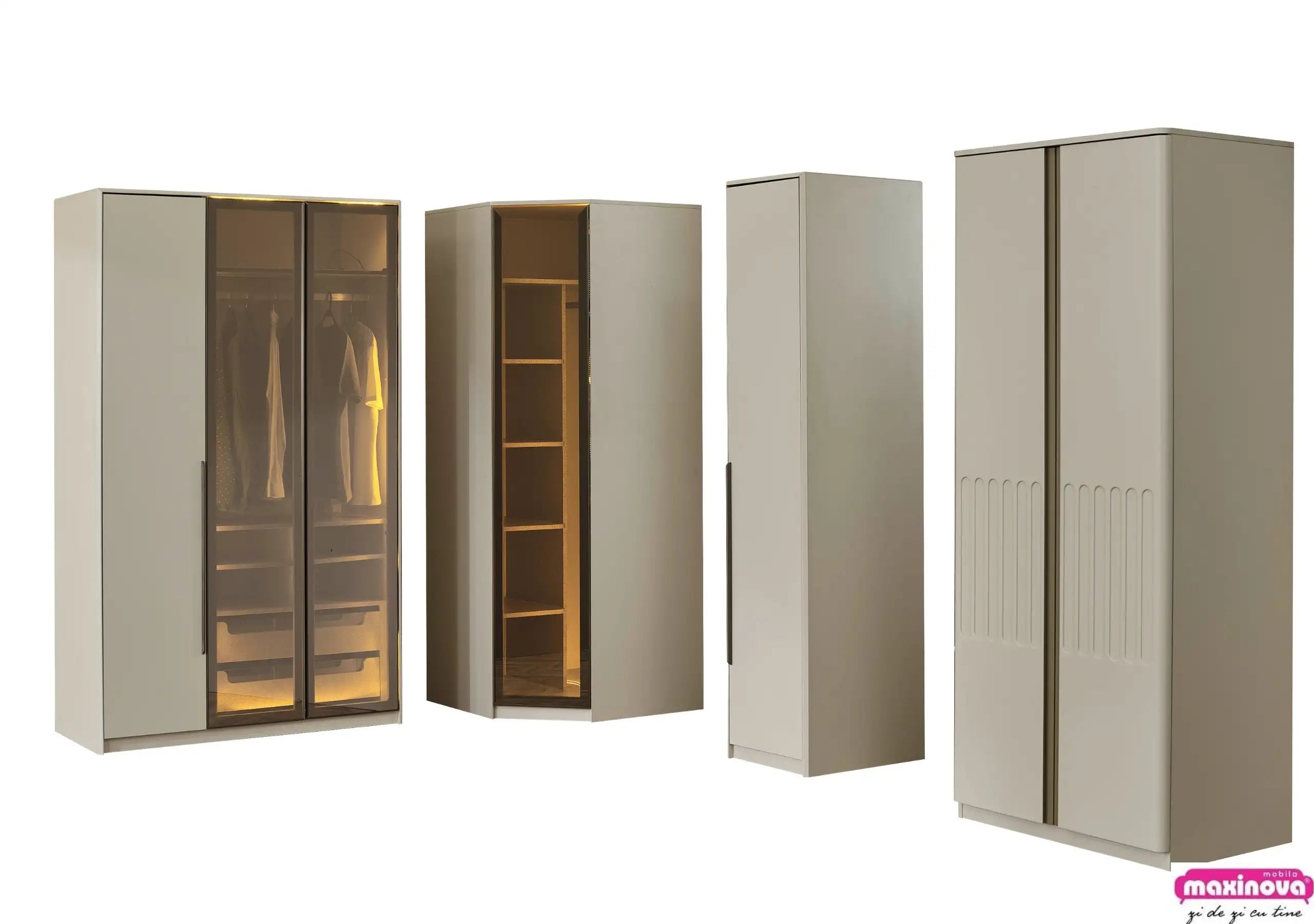 Mobilier dormitor dulap colt 7 usi, Verona