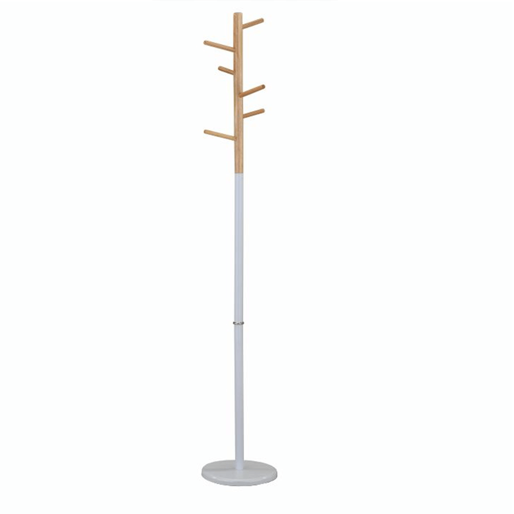 Cuier HORST, lemn natural/metal alb
