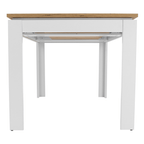Masa dining VILGO, alb / stejar wotan