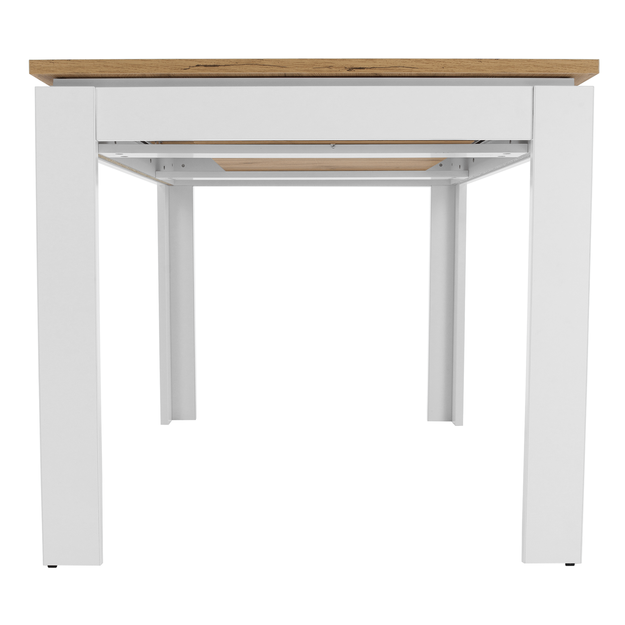 Masa dining VILGO, alb / stejar wotan