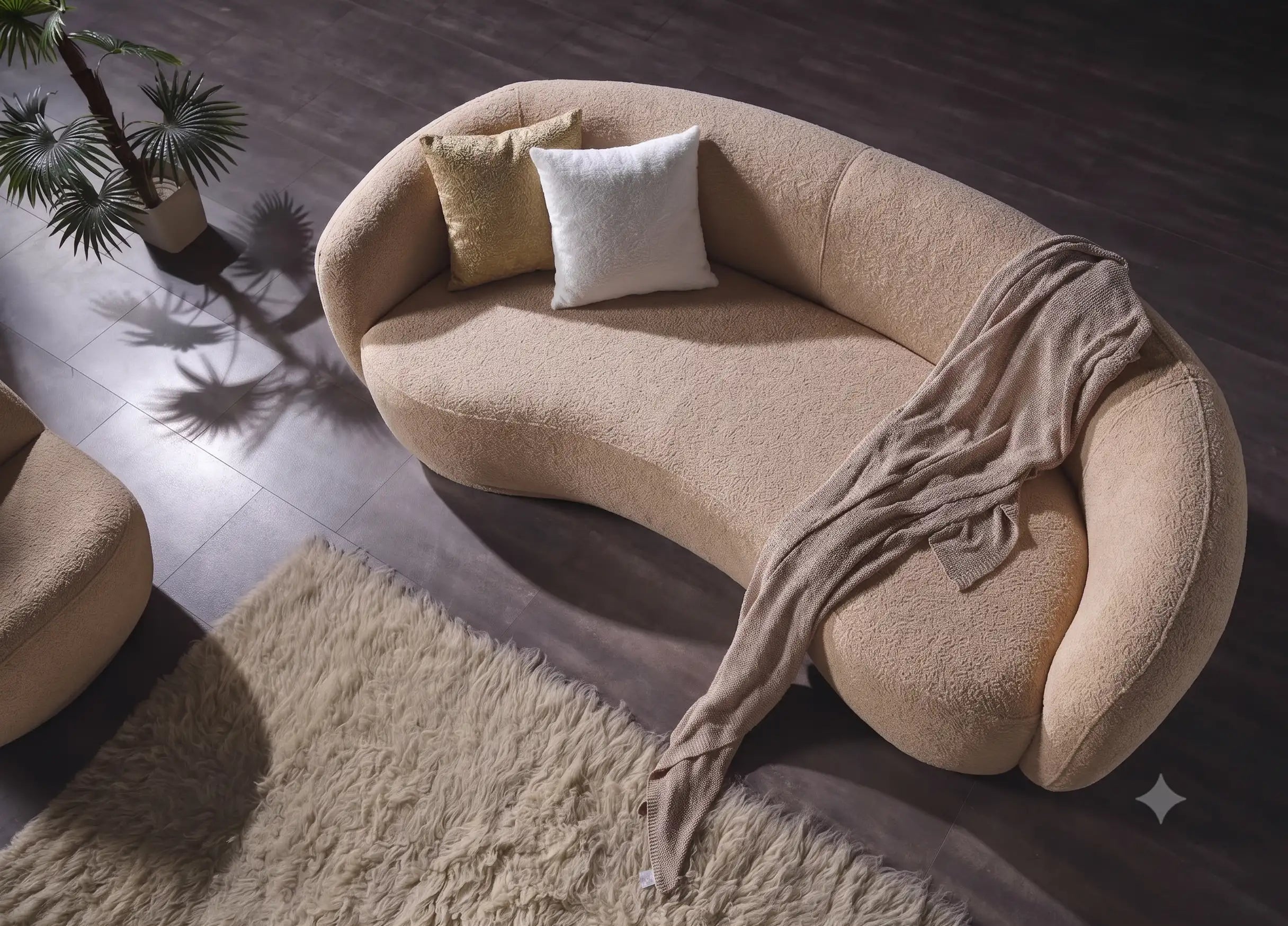 Canapea fixa 3 locuri living moderna Vista,bej – Maxinova (imaginea 1)