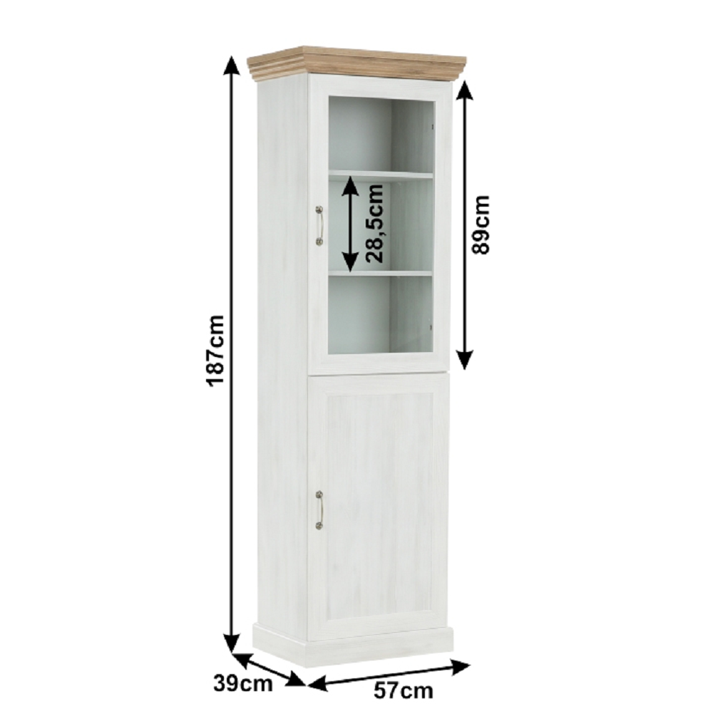 Vitrina ROYAL, pin / stejar