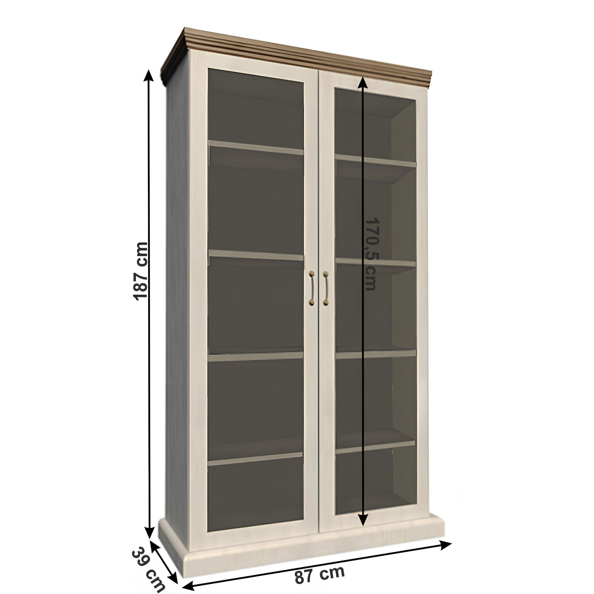 Vitrina ROYAL, pin / stejar