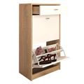 Pantofar 2 compartimente cu sertar VIVAT NEW TYP 1, alb/stejar sonoma