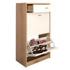 Pantofar 2 compartimente cu sertar VIVAT NEW TYP 1, alb/stejar sonoma