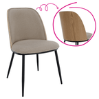 Scaun de sufragerie VUDIA, bej-maroniu/lemn natural/negru