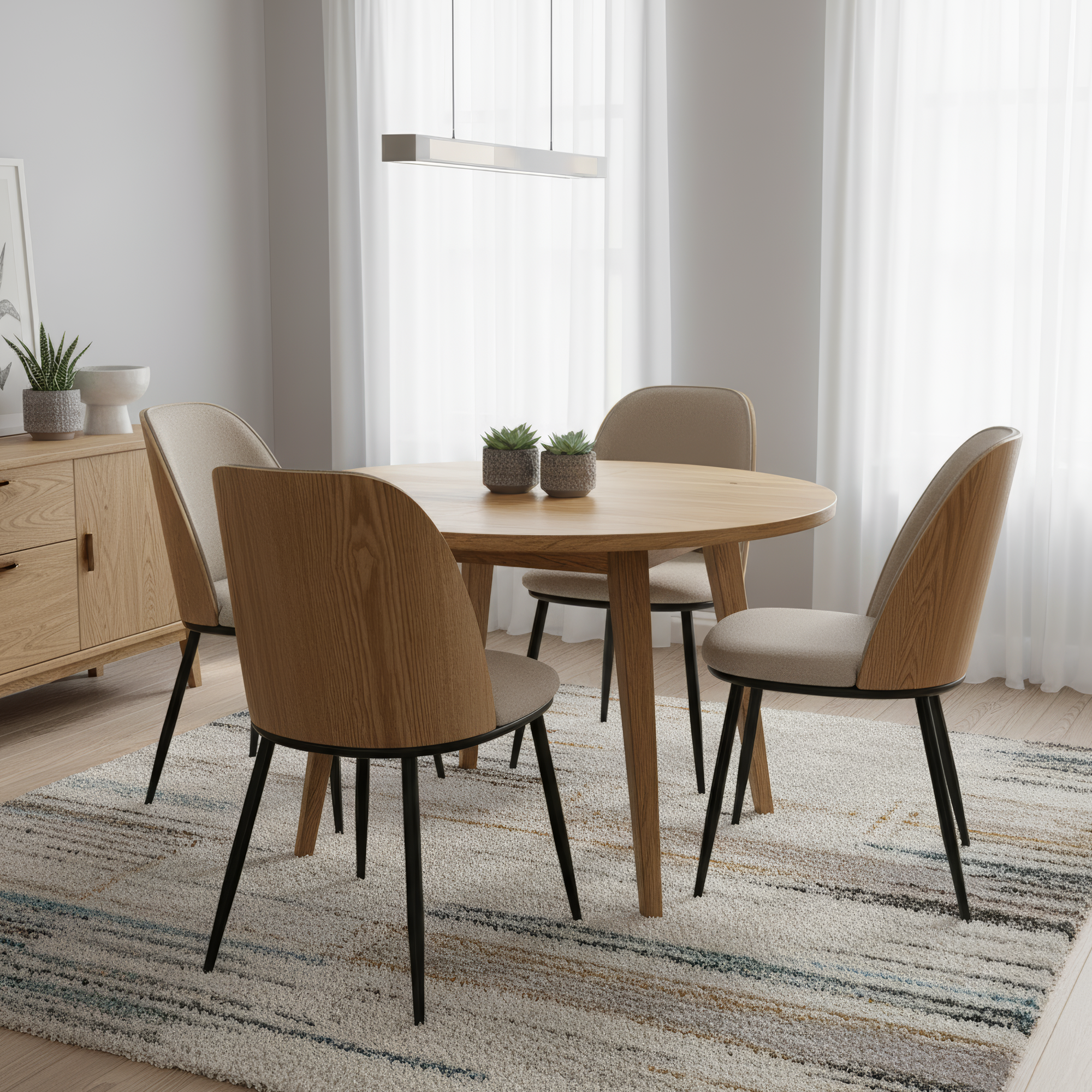 Scaun VUDIA, bej / natural / negru