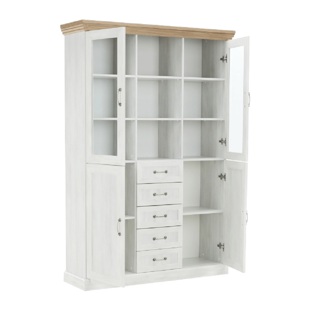 Vitrina ROYAL, pin / stejar