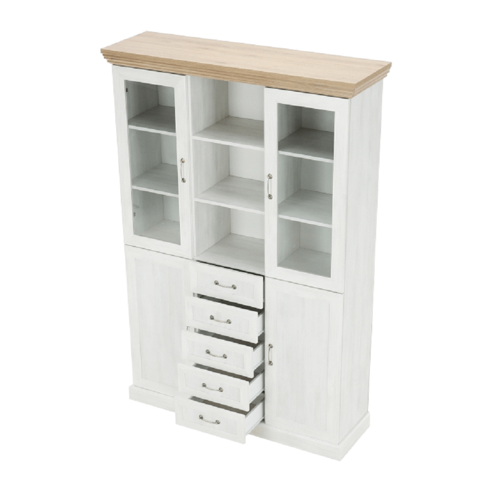 Vitrina ROYAL, pin / stejar