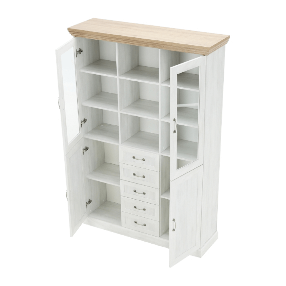 Vitrina ROYAL, pin / stejar