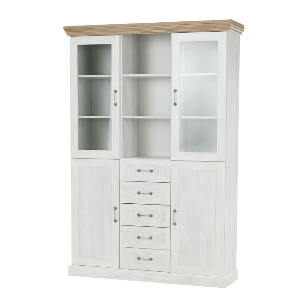 Vitrina ROYAL, pin / stejar
