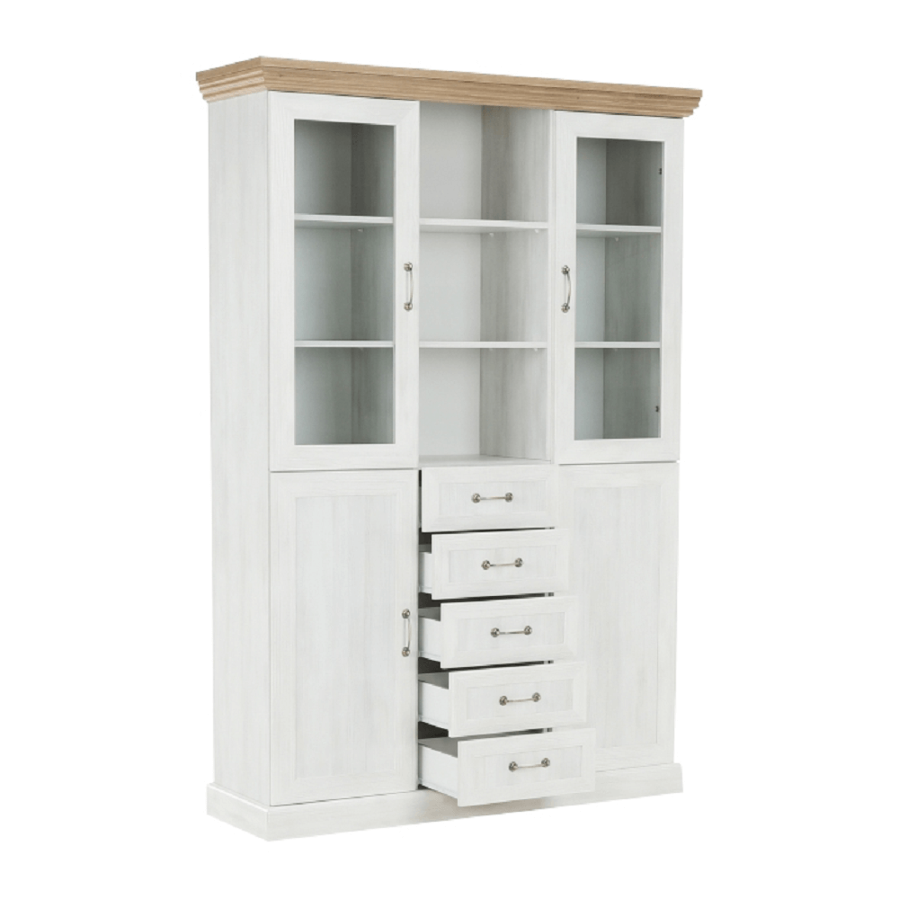 Vitrina ROYAL, pin / stejar