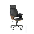 Scaun tapitat WEBER, negru/nuc