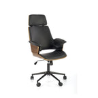 Scaun tapitat WEBER, negru/nuc