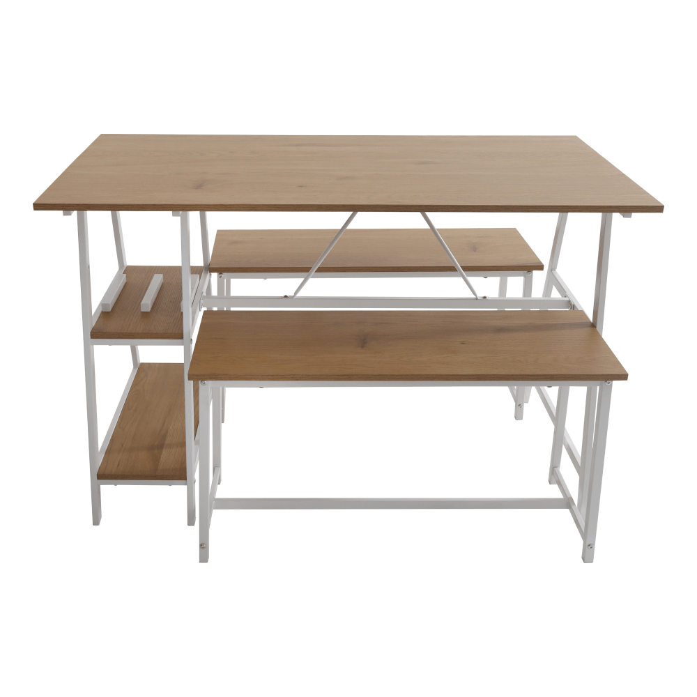 Set dining ZAFAR, stejar / alb