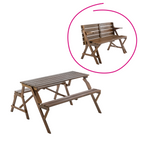 Masa de gradina/banca ZAGIR, 2in1, maro