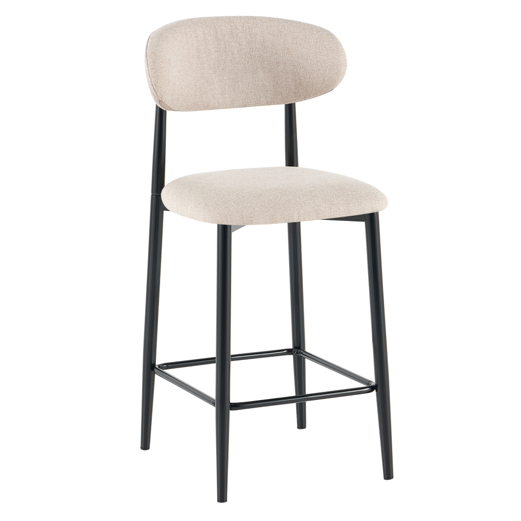 Scaun de bar ZAJDA TYP 2, tesatura bej/negru